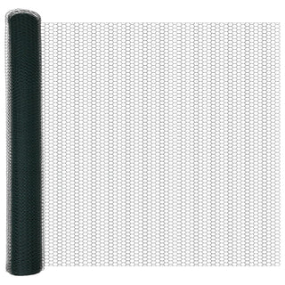 Set aus sechseckigem Gartenzaun Set aus 2 Grün Metall 25 x 1,2 m