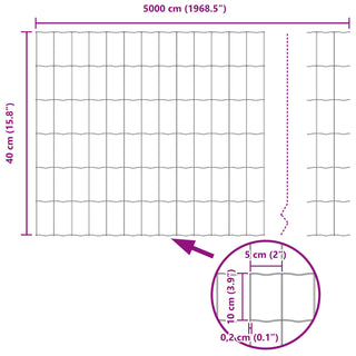 Gartenzaunset Set aus 3 Feuerverzinkter Stahl 50 x 0.4 m