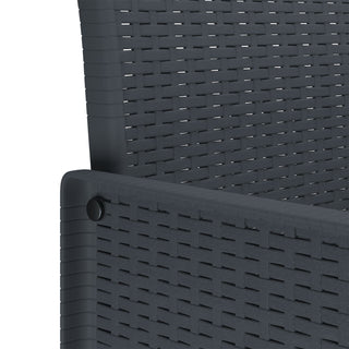 7-teiliges Garten Esszimmer Set Anthrazit Poly Rattan