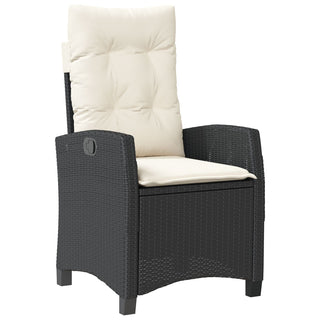 3-teiliges Gartenmöbel-Set mit Kissen Schwarz Poly-Rattan
