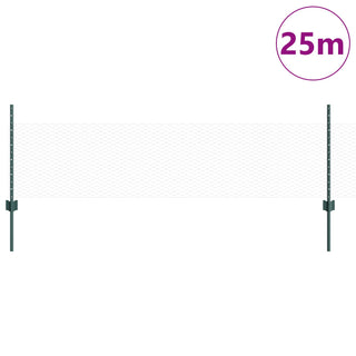 Gartenzaun-Set 2 Stück Grün PVC-beschichteter Stahl 25 x 0,5 m
