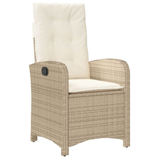 3-teiliges Garten-Dining-Set mit Kissen Beige Poly-Rattan