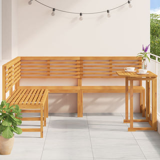 4-teiliges Akazienholz Garten Esstisch Set