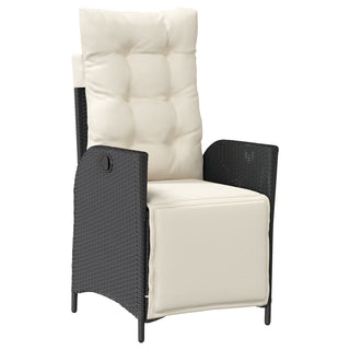 7-teiliges Garten-Esszimmer Set in Schwarz aus Poly-Rattan