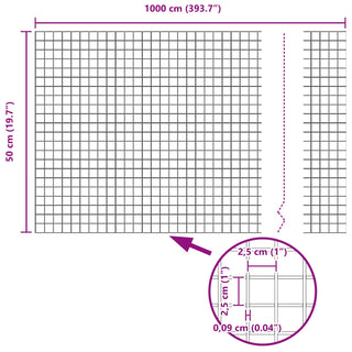 Gartenzaunset Set aus 2 Grün Pulverbeschichteter Stahl 10 x 0.5 m