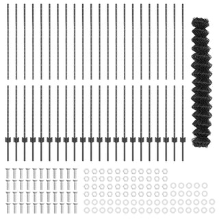 Kettenzaun Gartenzaun-Set Set aus 2 Grau Verzinkter Stahl