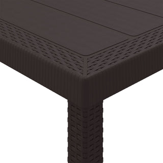 5 teilige Garten Essgruppe mit Kissen Braun Poly Rattan