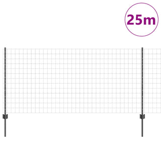 Gartenzaun Set 2er Set Grau Pulverbeschichteter Stahl 25 x 1 m