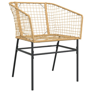 2er Gartenstuhl Set Braun Poly-Rattan