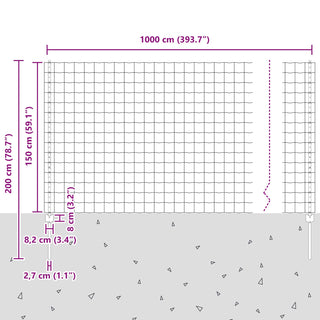 Gartenzaun-Set Set aus 2 Verzinkt Stahl Groß Haltbar