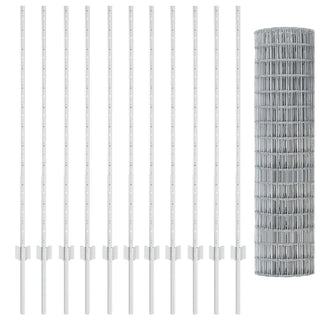 Gartenzaun Set Set aus 2 Verzinktes Grau Verzinkter Stahl