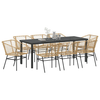 2er Gartenstuhl Set Braun Poly-Rattan