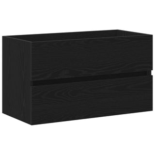 Waschbeckenunterschrank mit eingebautem Waschbecken Schwarz Eiche Holzwerkstoff, vidaXL Waschbeckenunterschrank Schwarz Eiche 80x38,5x45 cm Holzwerkstoff
