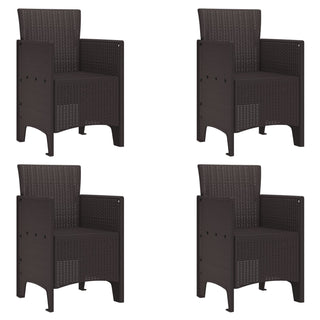 5-teiliges Garten Essset Braunes Poly Rattan