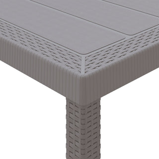 9-teilige Garten-Essgruppe mit Kissen in Hellgrau Poly-Rattan
