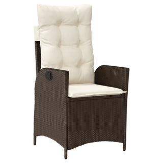 5-teiliges Garten-Esszimmer Set mit Kissen Braun Poly-Rattan
