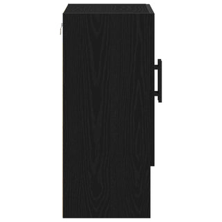 Wandregal Schwarz Eiche 60x31x70 cm Werkstoff