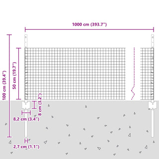 Gartenzaunset Set aus 2 Grün Pulverbeschichteter Stahl 10 x 0.5 m