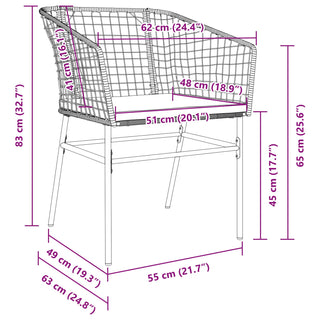 7-teiliges Garten Ess-Set mit Kissen in Braun Poly Rattan