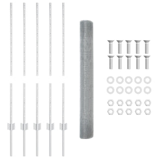 Gartenzaun-Set 2-teilig Verzinkter Stahl 10 x 1 m Langlebig