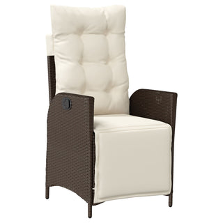 7-teiliges Garten-Esszimmer Set Braun Poly-Rattan