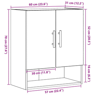 Wandregal Schwarz Eiche 60x31x70 cm Werkstoff