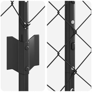 Gartenzaun-Set Set aus 2 Grau Verzinkter Stahl 25 x 1 m
