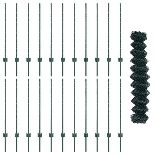 Gartenzaunset Set aus 2 Grün Verzinkter Stahl Standard Robust