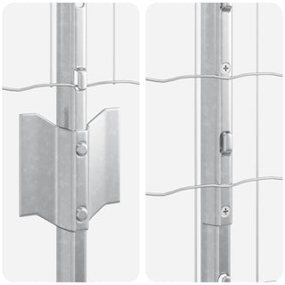 Gartenzaun Set Set aus 2 Verzinktes Grau Verzinkter Stahl