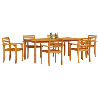 9-teiliges Garten-Esszimmer-Set aus massivem Akazienholz