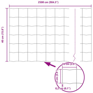 Gartenzaun Roll Set von 2 Verzinkt Verzinkter Stahl 25 Meter