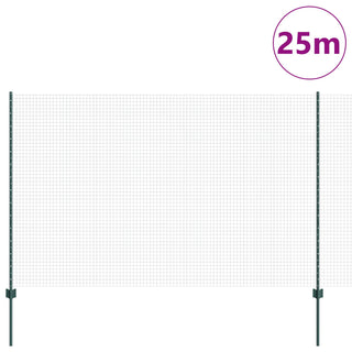 Gartenzaunset 2er Set Grün Metall 25 x 1,5 m Langlebig