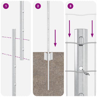 Gartenzaun-Set Set aus 2 Verzinkt Stahl Groß Haltbar