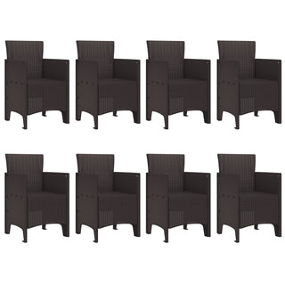 9-teiliges Garten-Essgruppe Braun Poly-Rattan