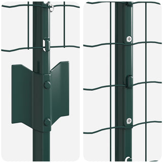 Gartenzaunset Set von 2 Grün PVC-beschichtetes Metall