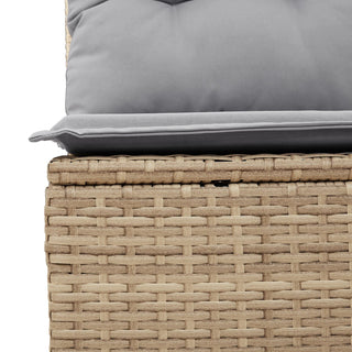 7-teiliges Garten-Sofa-Set mit Kissen Beige Poly-Rattan