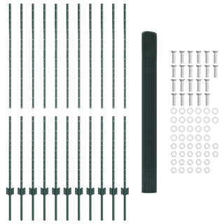 Gartenzaunset 2er Set Grün Metall 25 x 1,5 m Langlebig