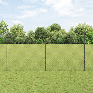 Kettenzaun Gartenzaun-Set Set aus 2 Grau Verzinkter Stahl