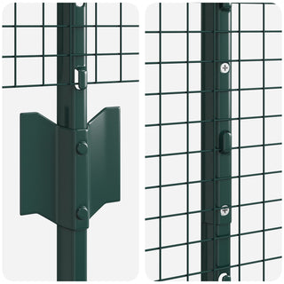 Gartenzaun Set Set aus 2 Grün Stahl Mittel Langlebig