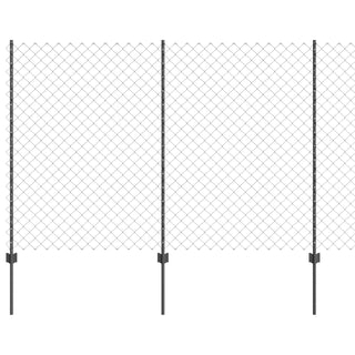 Kettenzaun Gartenzaun-Set Set aus 2 Grau Verzinkter Stahl