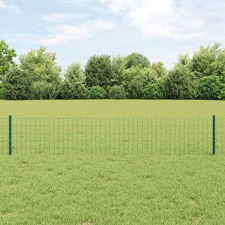 Gartenzaunpaneele Set 2 Stück Grün Pulverbeschichteter Stahl Groß
