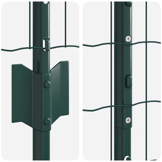 Gartenzaunrolle Set aus 2 Grün Pulverbeschichteter Stahl