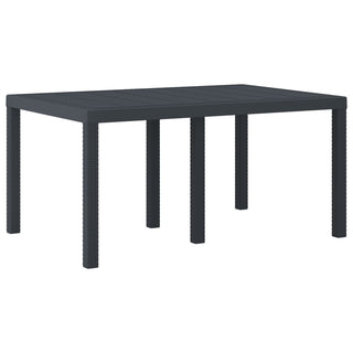 7 teiliges Garten Essset mit Kissen Anthrazit Poly Rattan