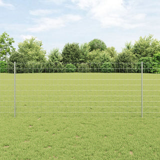 Gartenzaun-Set 2 Rollen Verzinkter Stahl 10 x 1 m Langlebig