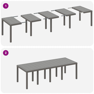 9-teiliges Garten-Essset Grau Poly-Rattan