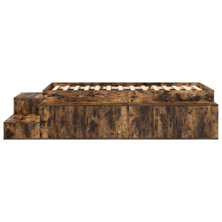 Stauraum Bett Geräucherte Eiche Holzwerkstoff 100 x 200 cm