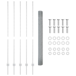 Gartenzaun-Set 2 Teile Verzinkter Stahl 10 x 1,5 m Robust