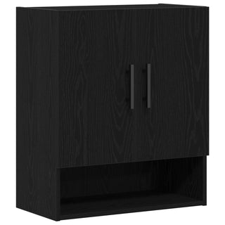 Wandregal Schwarz Eiche 60x31x70 cm Werkstoff
