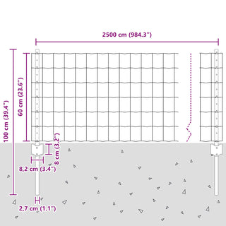 Gartenzaun Set Set mit 2 Galvanisierter Stahl Groß Langlebig