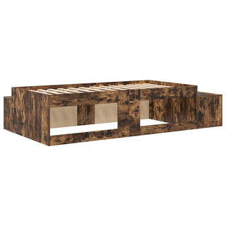 Stauraum Bett Geräucherte Eiche Holzwerkstoff 100 x 200 cm